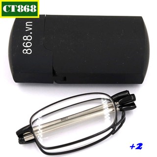 Kính gập 868 màu xám tròng lão 2 độ - Mắt kính lão thị, kính lão gọng xếp