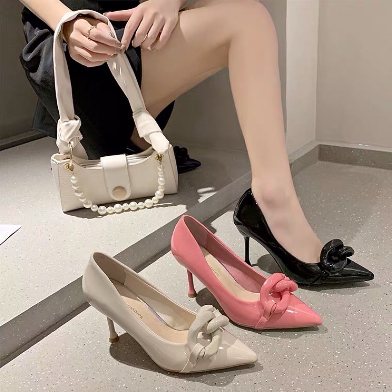 Giày cao gót 8 phân mũi nhọn sang chảnh kèm ảnh thật