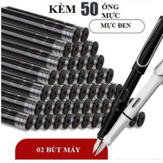 Bút máy bút mực 1 bộ (2 bút, 50 ống mực)