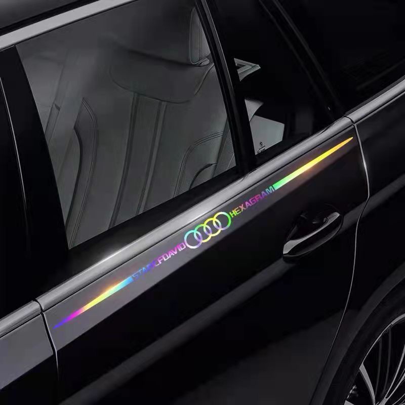 Miếng Dán Trang Trí Xe Hơi Hình logo Màu laser Phản Quang Độc Đáo