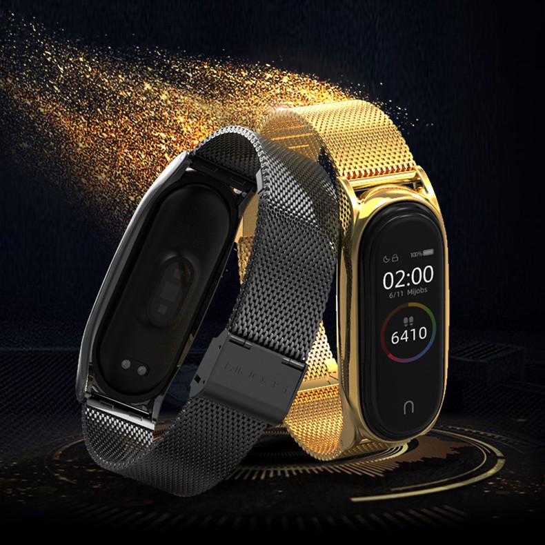 Dây Đeo Kim Loại Mắt Lưới Cho Mi Band 5/4/3 - Mijobs Chính Hãng - Chất Lượng Tiêu Chuẩn, Màu Sắc Bắt Mắt