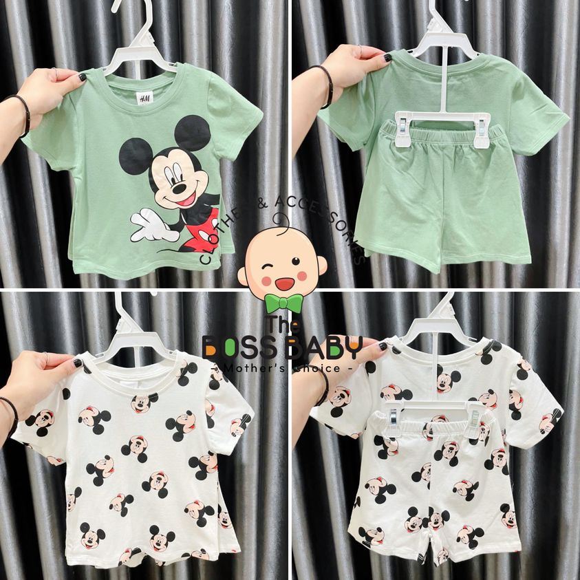 Set đồ bé trai hè cotton TheBossBabyVN SH49 bộ đồ bé trai họa tiết mickey từ 2-6y