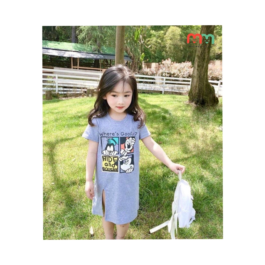 Đầm bé gái size đại thể thao cá tính thun cotton cao cấp mềm mịn mát cho bé 12kg đến 50kg