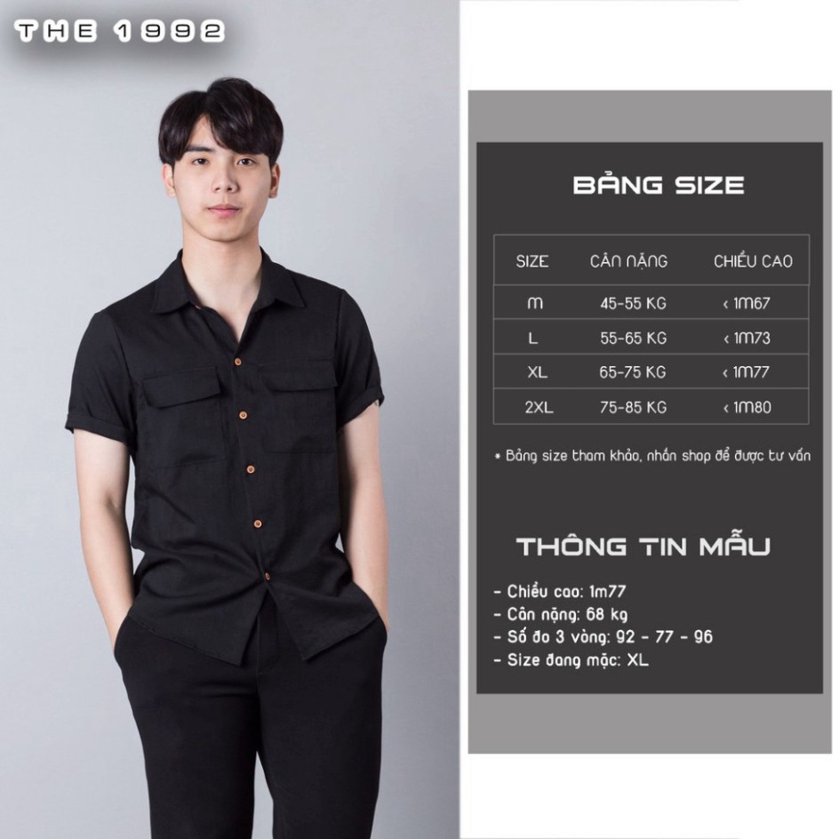 Áo đũi nam cổ bẻ Sơ mi đũi Áo có cổ túi hộp vip