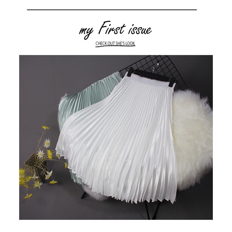 (sẳn) Chân váy xếp ly màu Trắng 2 lớp rất đẹp (PLEATED SKIRT) | BigBuy360 - bigbuy360.vn