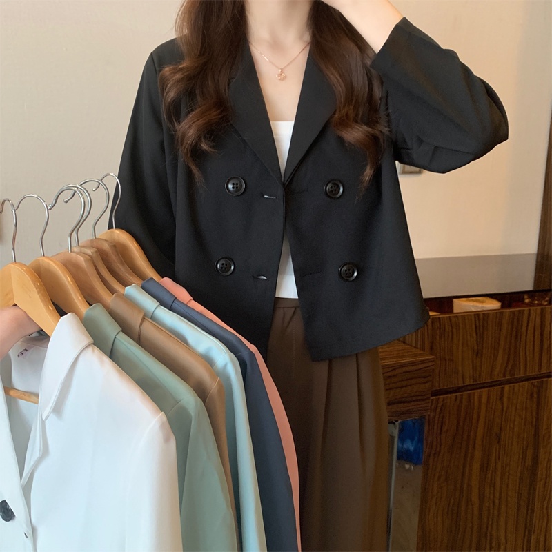 Áo khoác blazer SUXI tay dài màu sắc thanh lịch dành cho nữ