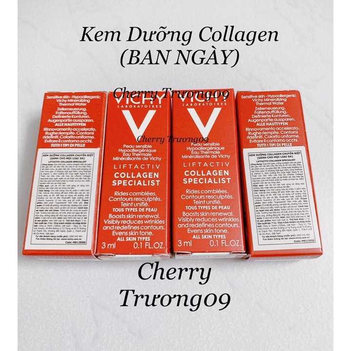 Kem Dưỡng Vichy Collagen Chống Lão Hoá, Da Đều Màu Ngày/Đêm