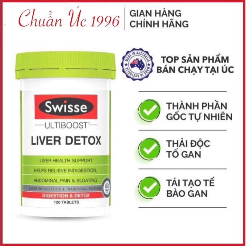 Viên uống Giải Độc Gan Swisse Ultiboost Liver Detox 60v, 120v, 200v - Úc
