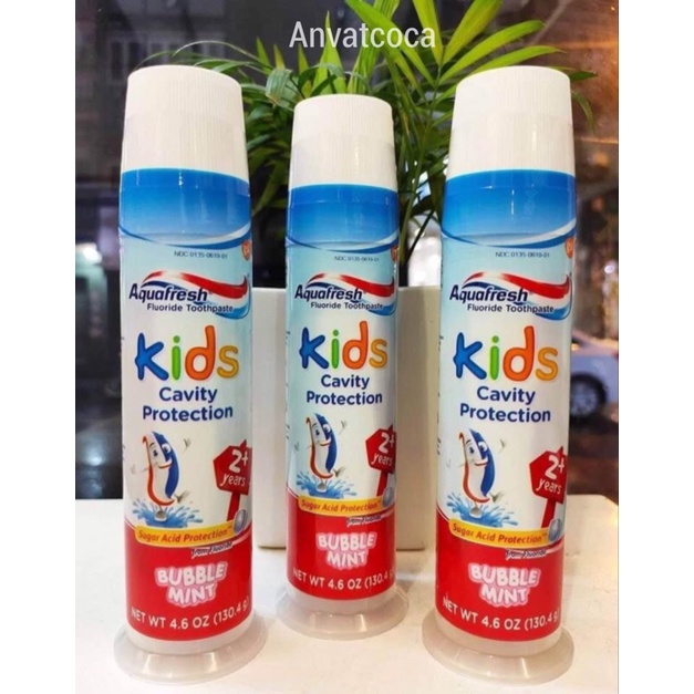 Kem Đánh Răng Aquafresh Kids Mỹ Cho Bé Trên 2 Tuổi