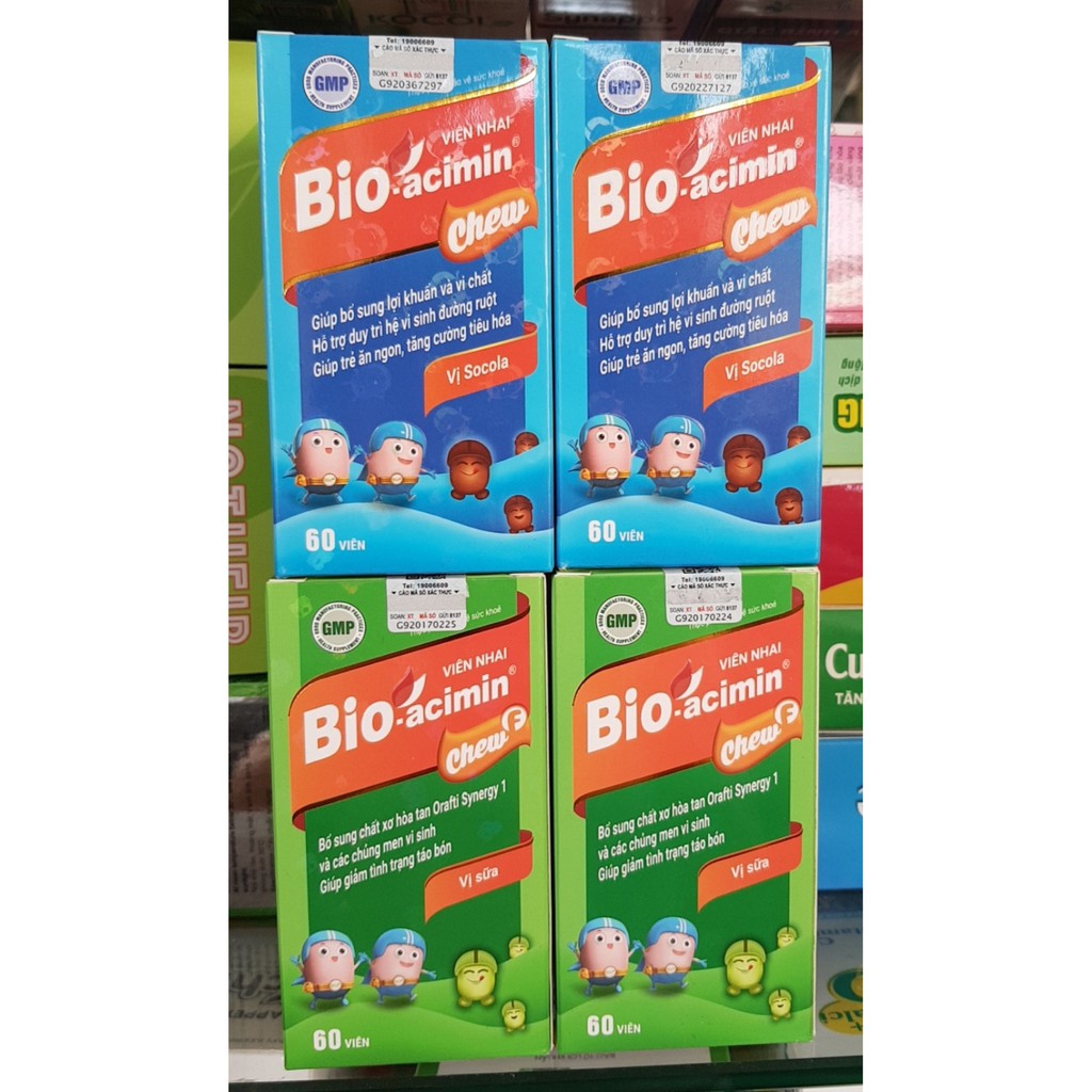 viên nhai bio acimin chew hỗ trợ biếng ăn và táo bón bioacimin