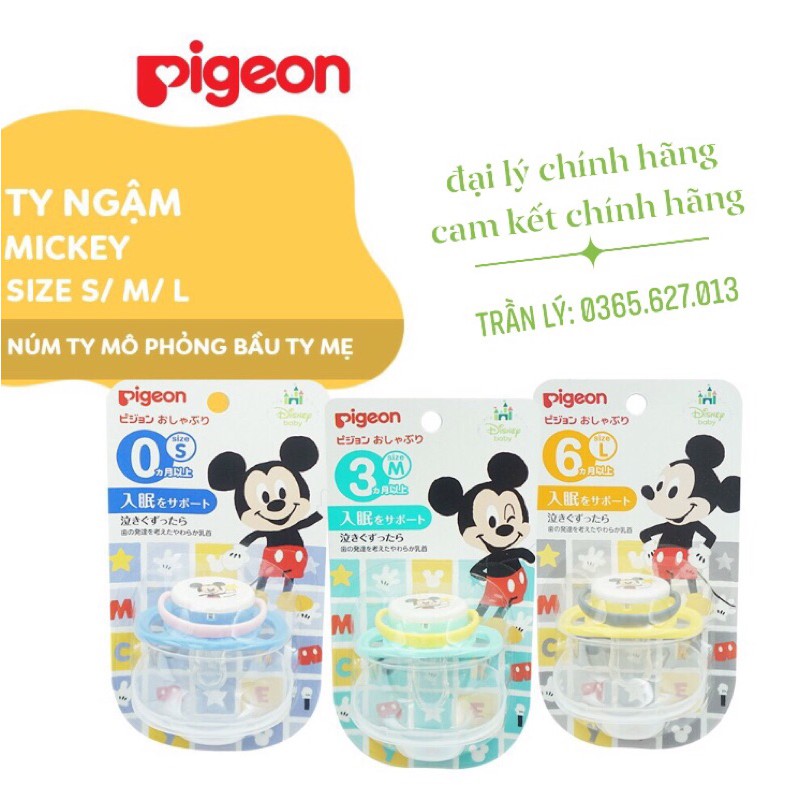 Ty Ngậm PIGEON Nội Địa NhậtTy Ngậm Mickey DisneyNúm Vú Giả Pigeon Size S/M/L Cho Bé Từ 0m Tuổi [CHÍNH HÃNG ]