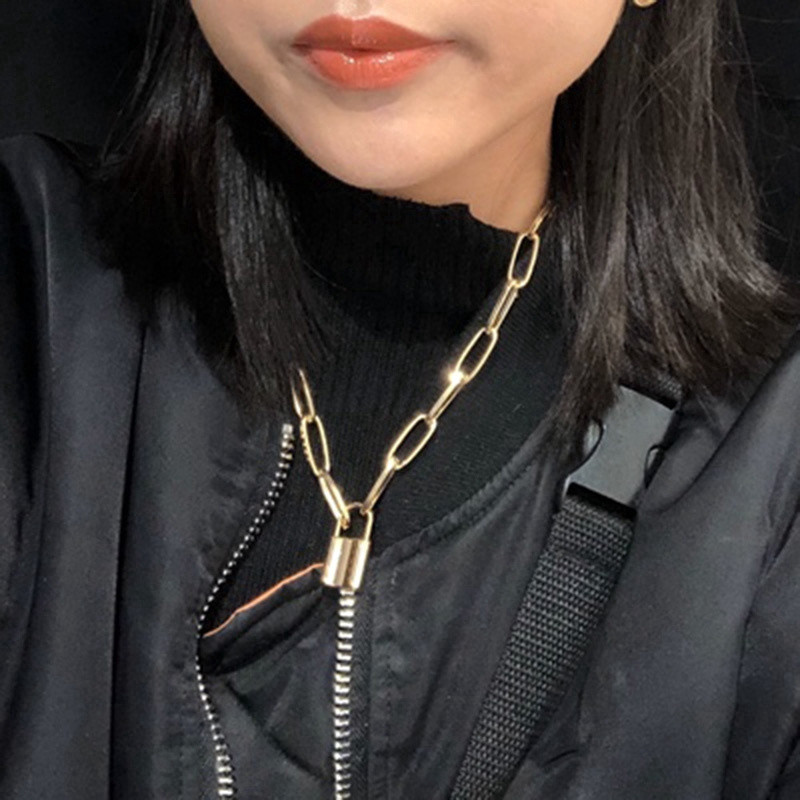 Vòng cổ choker mặt hình ổ khóa thời trang cá tính cho nữ