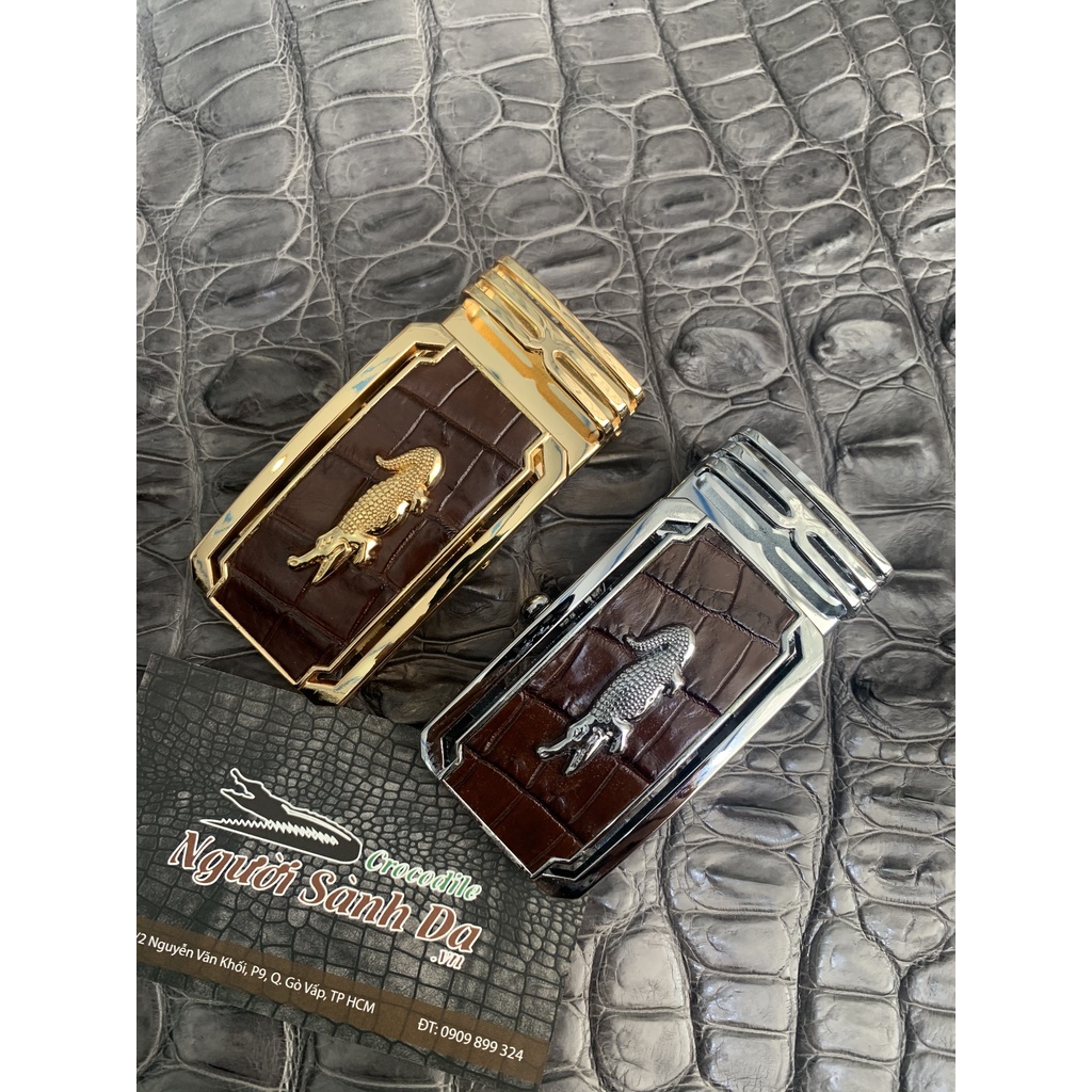 Mặt khóa thắt lưng nam da cá sấu 100% - Đầu khóa thắt lưng cao cấp 2 màu NGƯƠI SÀNH DA