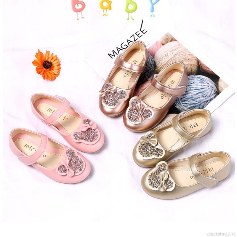 Giày sandal bít mũi da PU êm chân nổi bật và xinh xắn cho bé gái