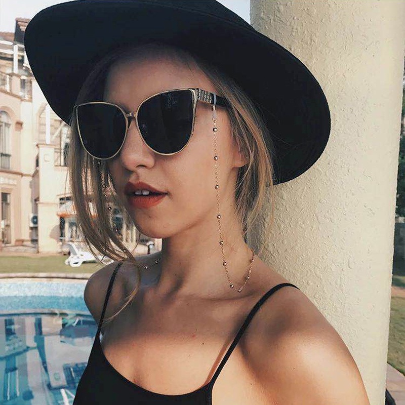 Dây đeo mắt kính xỏ hạt kim loại thời trang unisex độc đáo