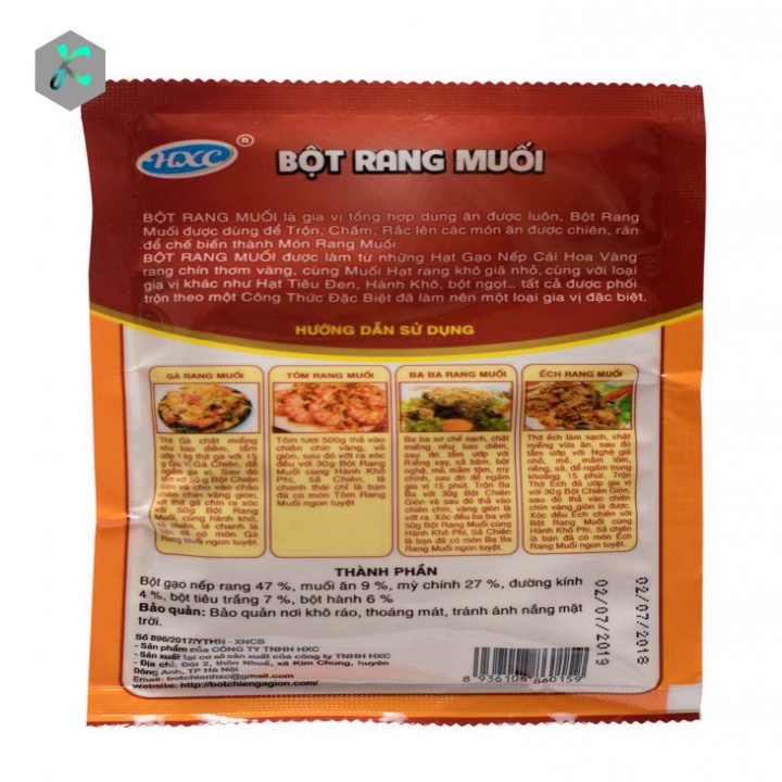 Bột rang muối ,gia vị gà rang muối Thương hiệu HXC gói 50g,150g, 400g