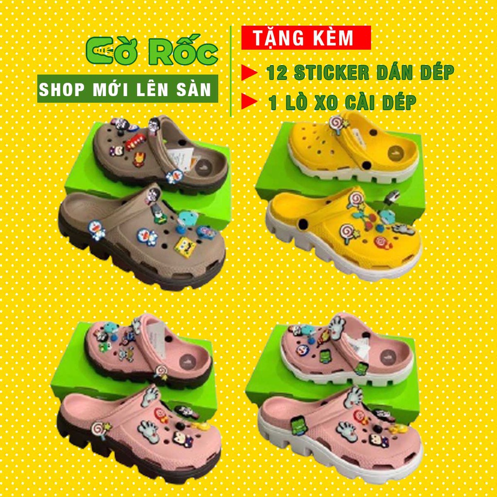 Dép sục cross cho bé trai và bé gái đế cao lượn sóng đi mưa trống trượt