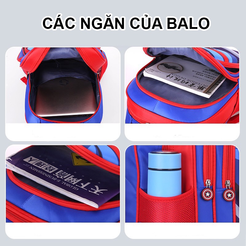 Balo cho học sinh tiểu học, balo hình siêu nhân 3D SIÊU NGẦU cho học sinh lớp 1 - 5