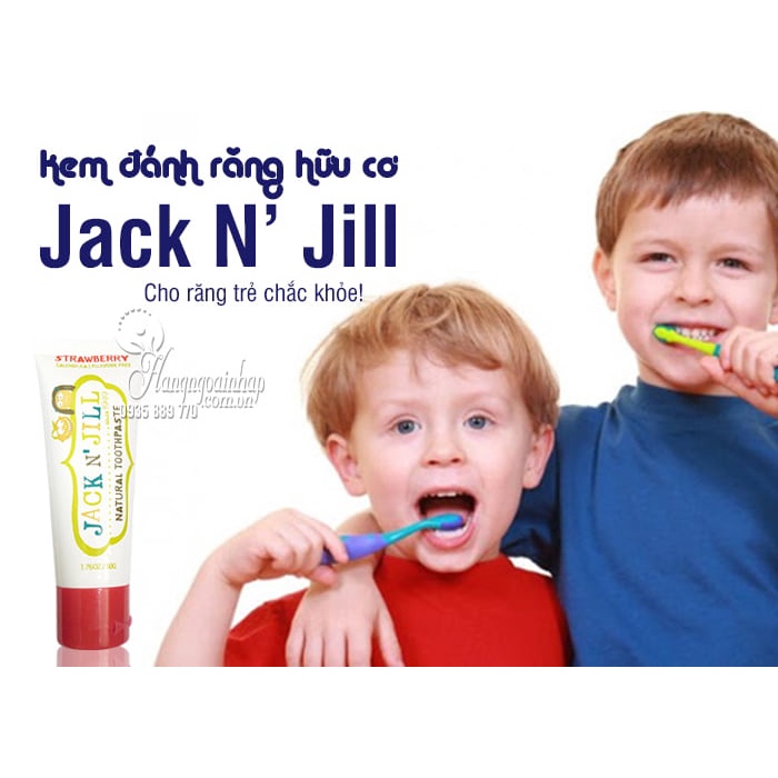 Kem đánh răng Jack N' Jill Úc Organic chính hãng, cho bé trên 6 tháng, có thể nuốt 50g