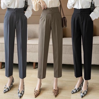 Quần baggy nữ 2 khuy dọc 💓TÔN DÁNG💓 Chất vải tuyết mưa loại đẹp, không nhăn, không bám bui