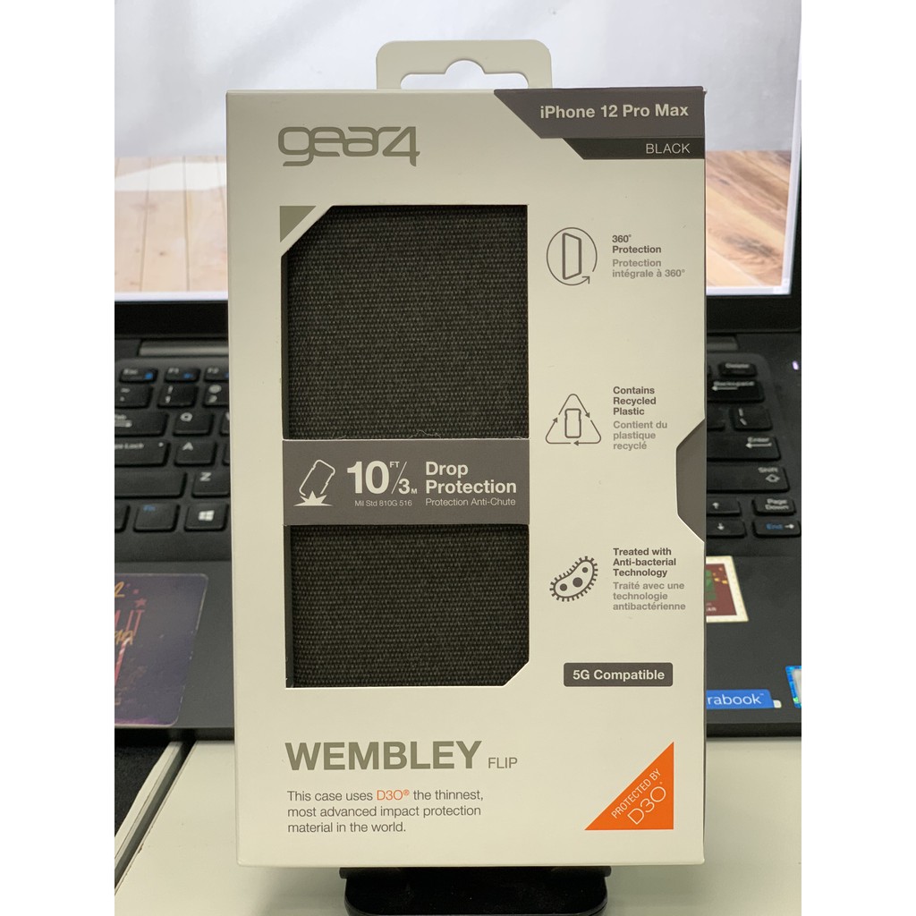 Ốp lưng chống sốc Gear4 D3O Wembley Flip 3m ốp cao cấp cho iPhone 12 Mini/ 12/ 12 Pro/ 12 Pro Max