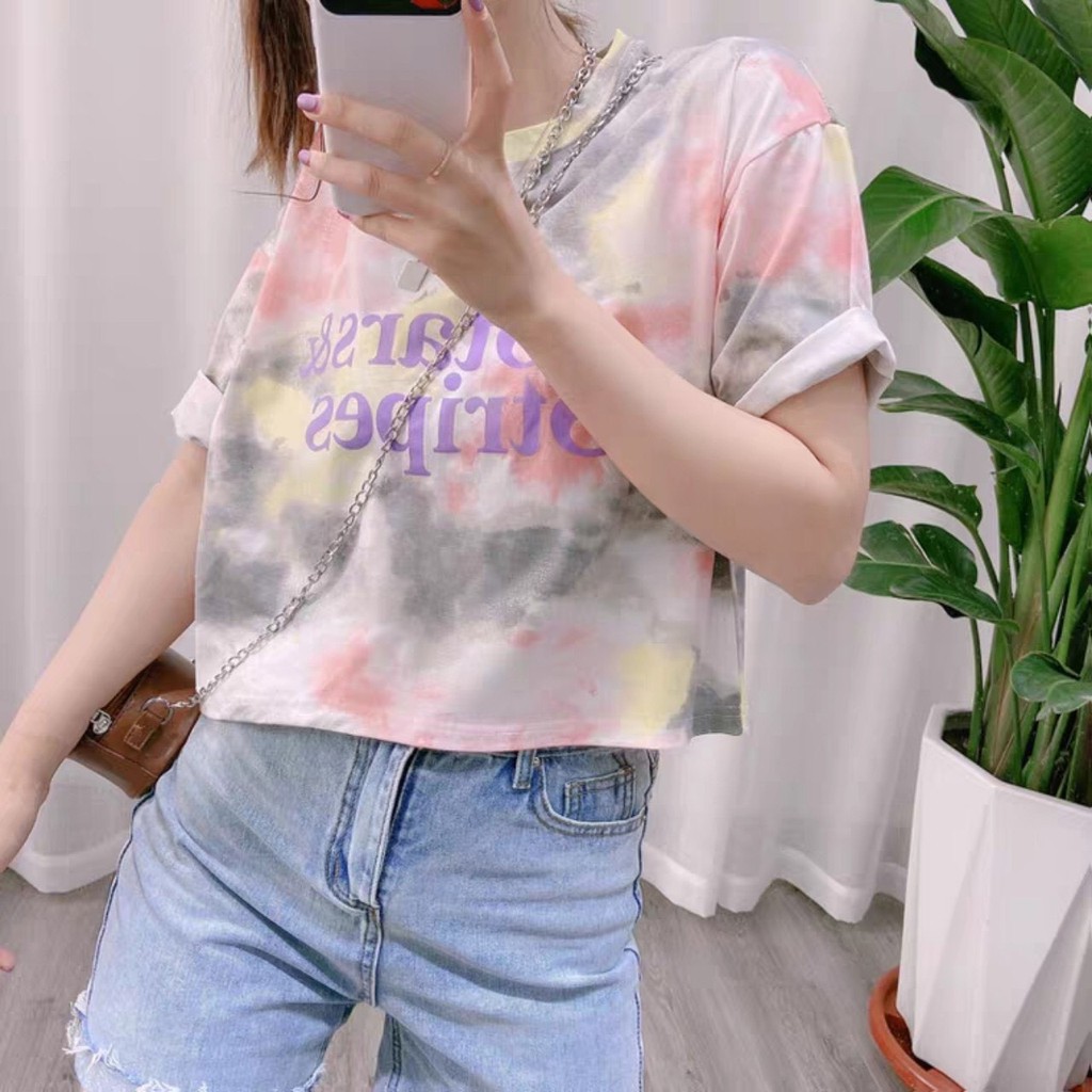 (Kèm video hình thật) ÁO CROPTOP LOANG MÀU CÁ TÍNH SIÊU HOT