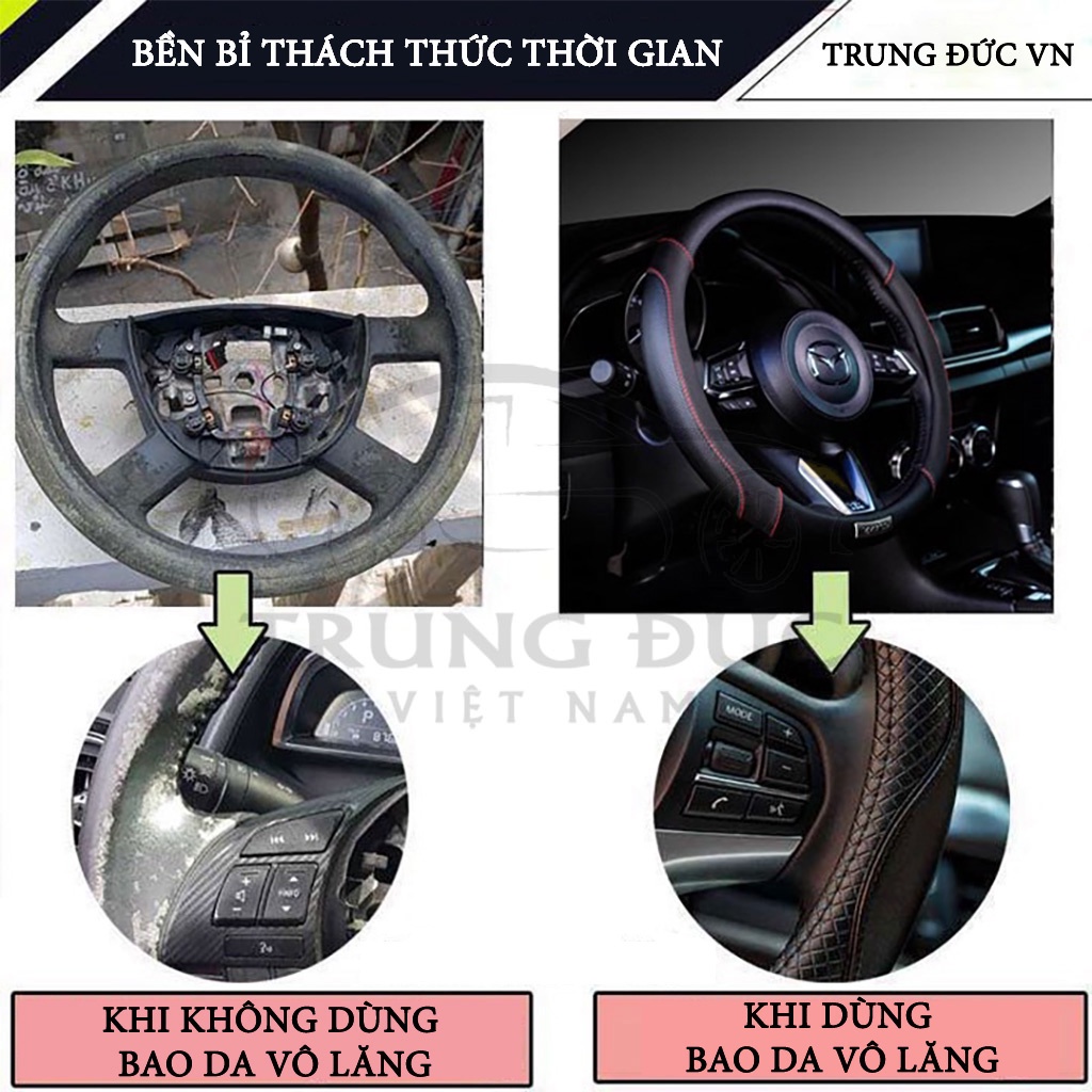 Bọc Vô Lăng Carbon TRUNGDUCVN cao cấp - Chống Trơn, Chống Trượt - Bọc vô lăng Full Logo Các Hãng giá tại xưởng