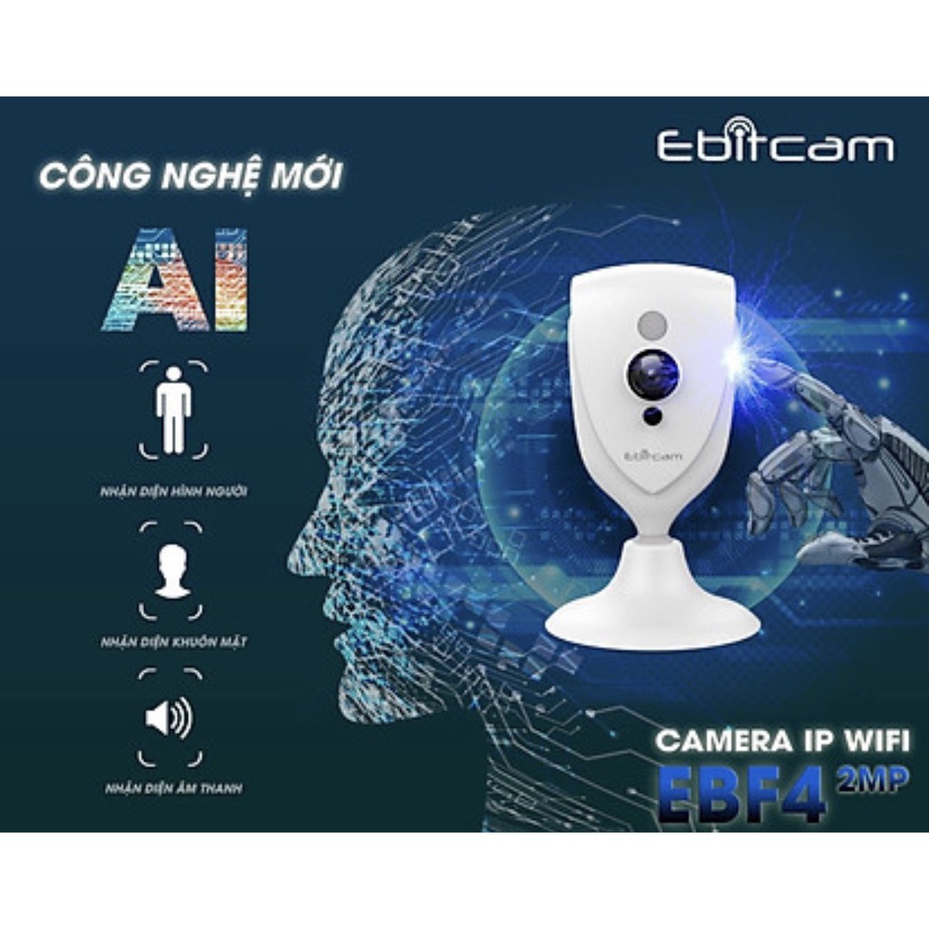 Camera không dây Wifi Ebitcam EBF4 2.0MPx Full HD 1080P - Hàng Chính Hãng