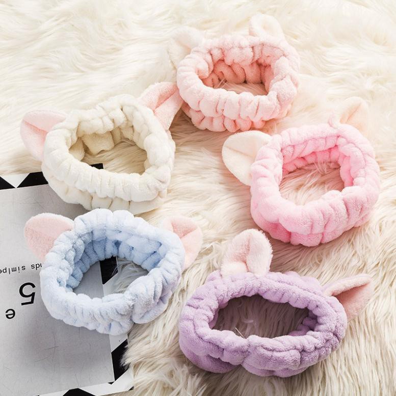 Phụ kiện tóc băng đô turban tai mèo 3D dễ thương  (Giao màu ngẫu nhiên)