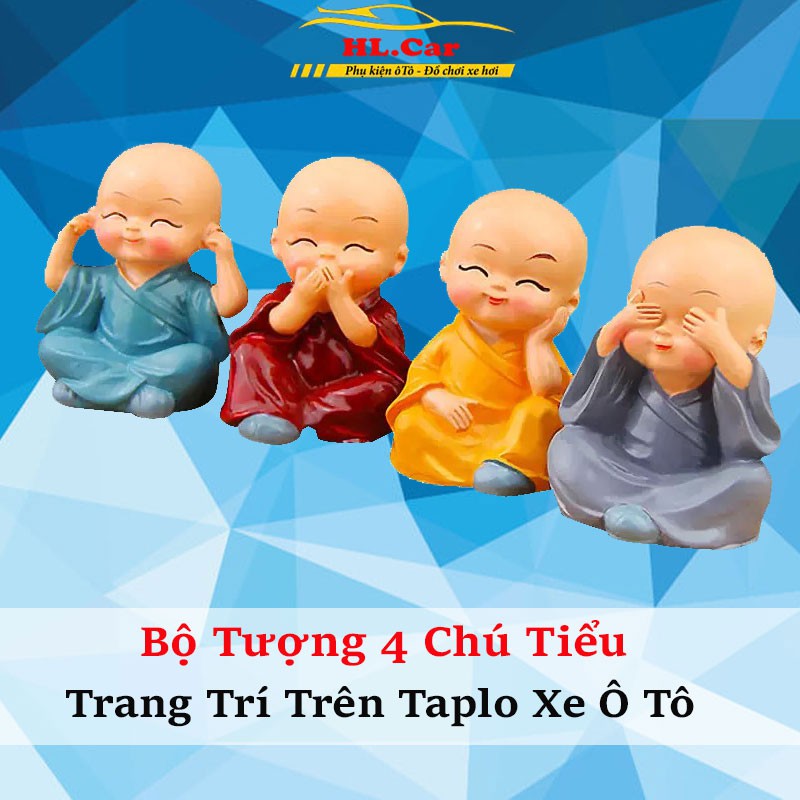 Bộ Tượng Tứ Không – Gồm 4 Chú Tiểu Bịt Tai, Bịt Mắt, Bịt Miệng, Bịt Thân