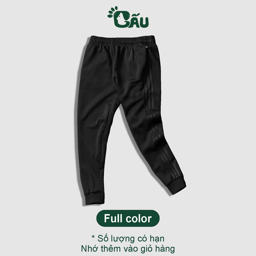 Quần thun nỉ Gấu 194 3 sọc thể thao cao cấp vải poly 2 da co dãn, mềm mịn - form slim fit