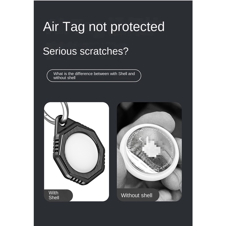 Vỏ Bảo Vệ Hộp Đựng Tai Nghe Apple Tracker Air tag PC Chống Thất Lạc Kèm Móc Khóa Tiện Dụng