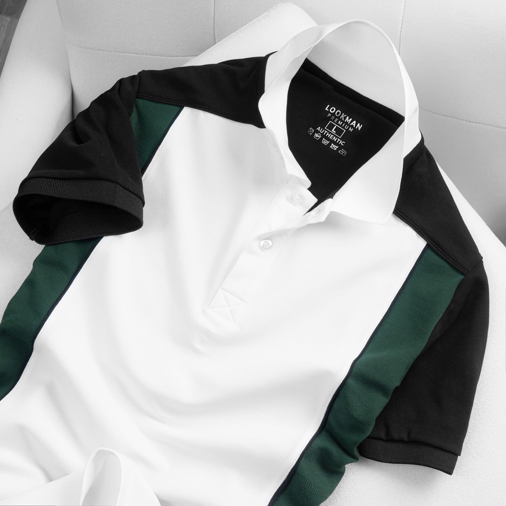 Áo Polo Nam Áo Thun Có Cổ Vải Cá Sấu Cotton Xuất Khẩu Phối Sọc Chuẩn Form Cực Đẹp Lookman M03 Liber | BigBuy360 - bigbuy360.vn