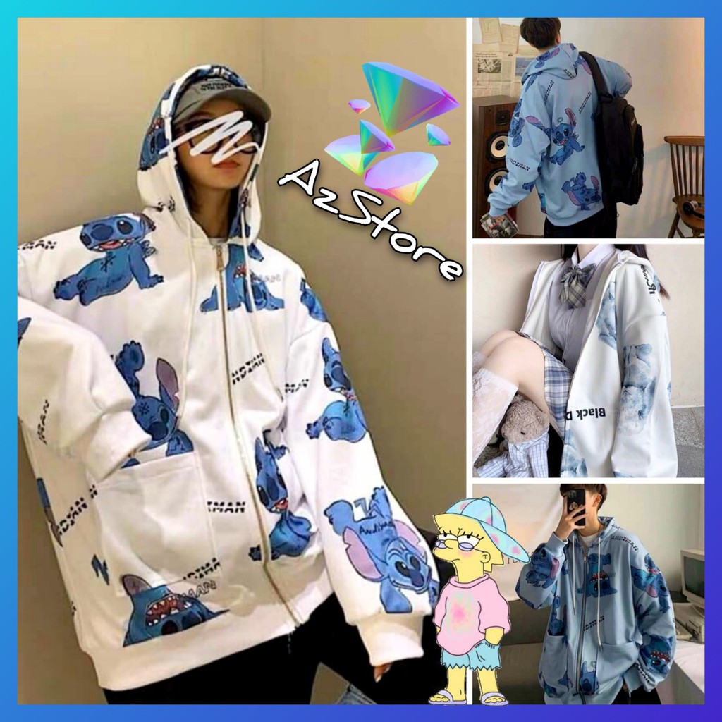 👫𝗟𝗼𝗮̣𝗶 𝗱𝗮̀𝘆🌿 áO Khoác Nỉ Hoodie 3D dây kéo Stick và Thỏ con Nam Nữ Hooide Mới