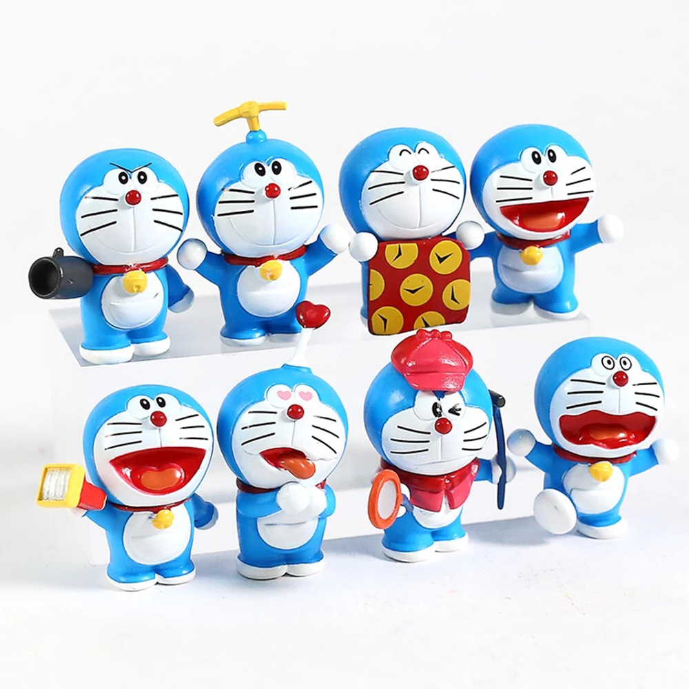 Set 8 Mô Hình Đồ Chơi Nhân Vật Trong Phim Hoạt Hình Doraemon Bằng Nhựa Pvc Trang Trí Đáng Yêu 2life