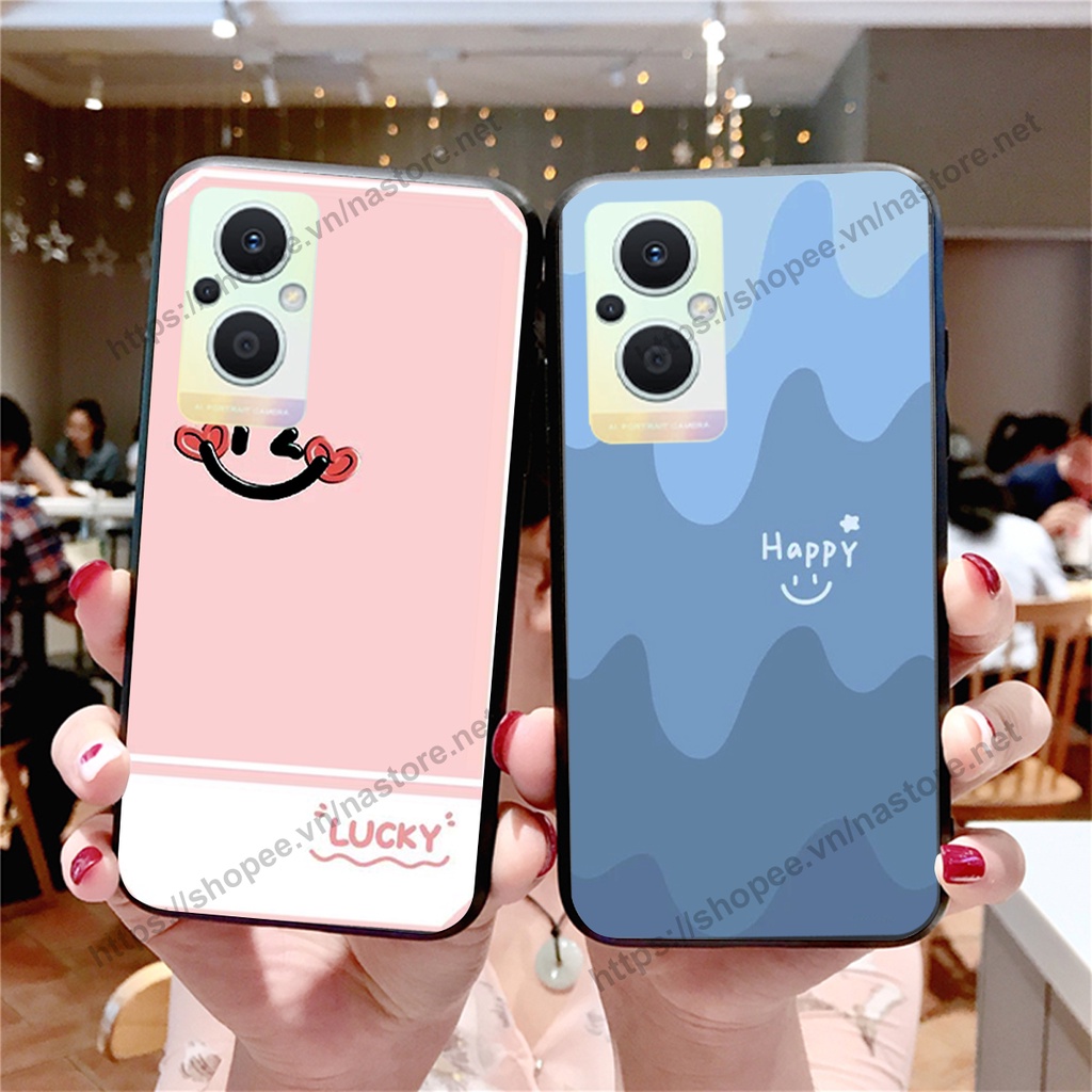 Ốp lưng Oppo Reno7 /  Reno 7Z 5G / Reno 7 mặt cười, họa tiết caro đơn giản đẹp cute
