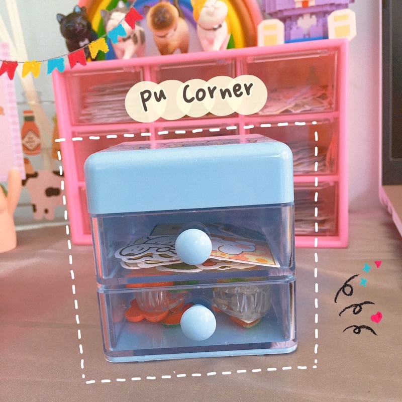 Tủ 2 ngăn mini size 7x6,5x7,3 cm Melody - Cinnamoroll - Hello kitty decor