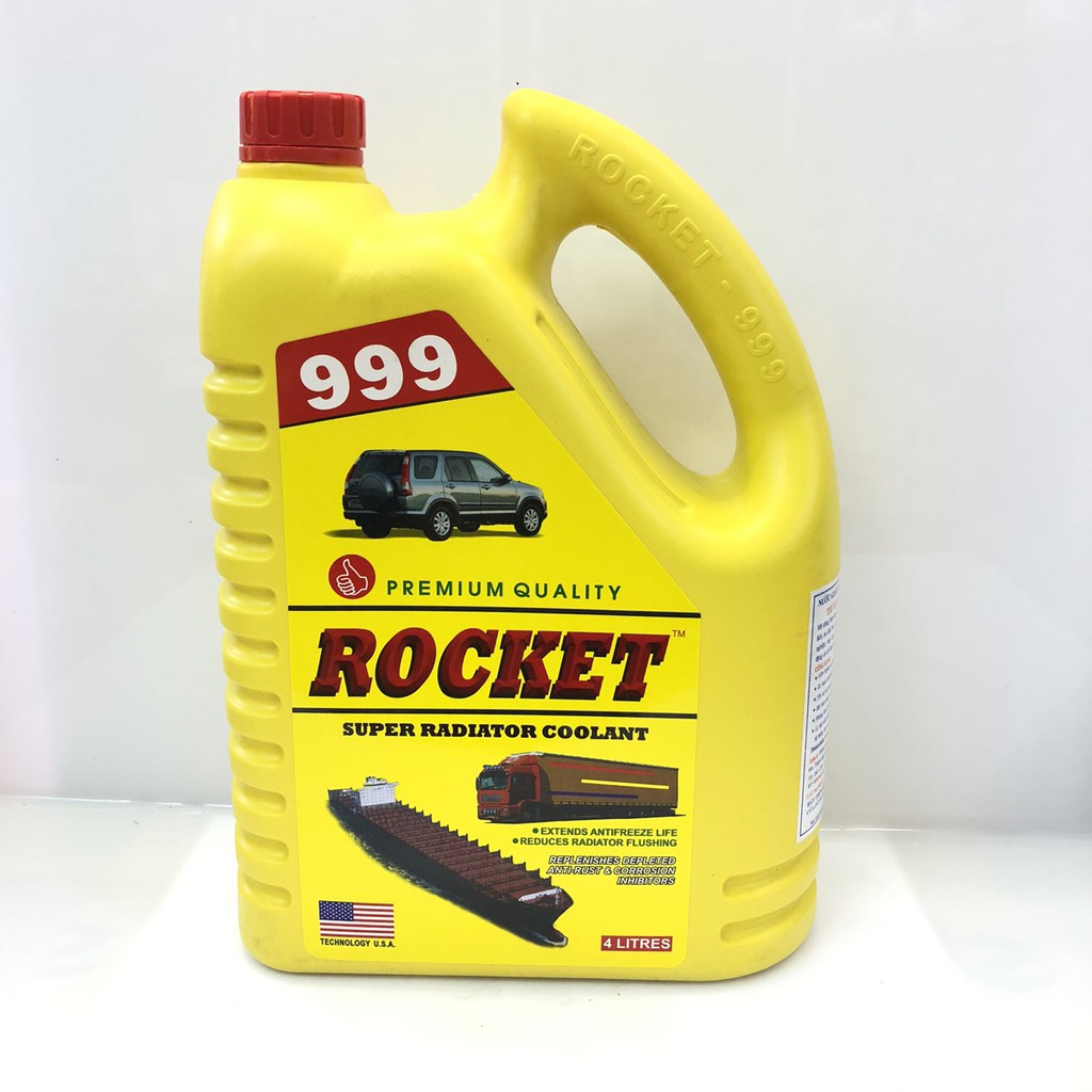 Nước làm mát cao cấp cho ô tô xe đầu kéo ROCKET 999 màu xanh 4L