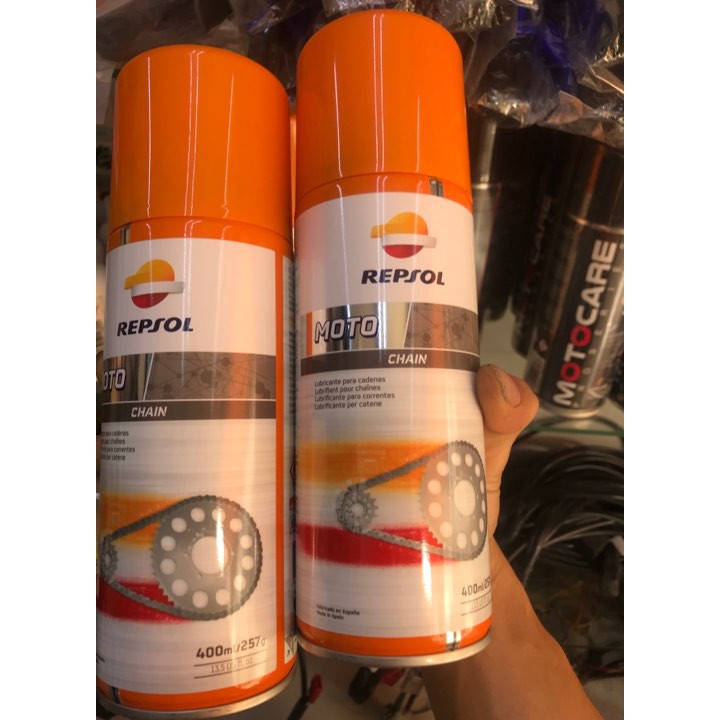 Combo 2 Chai xịt sên Repsol Moto Chain Lube 400ml