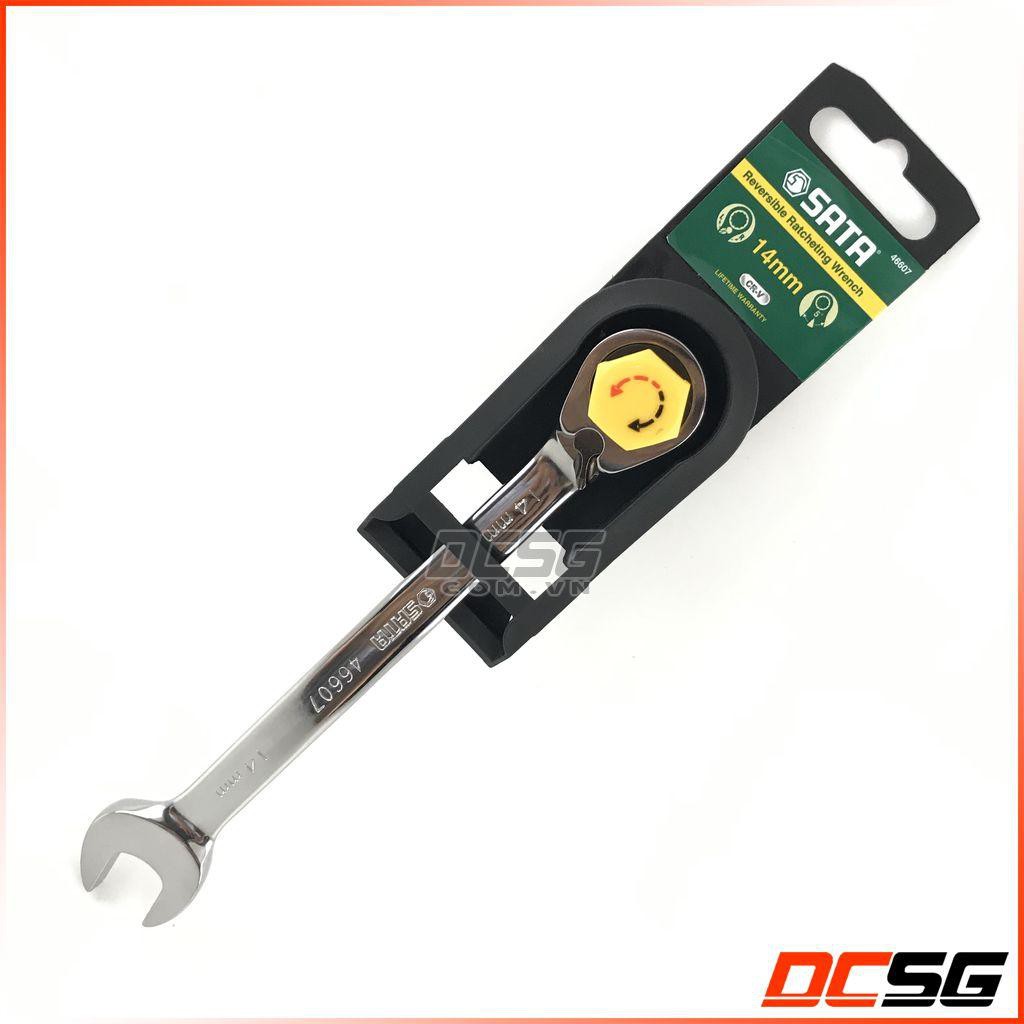 Cờ lê vòng miệng tự động đảo chiều 14mm Sata 46607