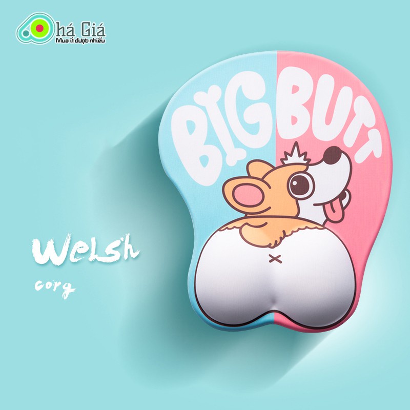 Bộ Lót Chuột & Kê Tay Bàn Phím BIG BUTT ( Bàn Di Chuột 3D Silicon Chống MỎi, Rẻ Đẹp, Cute Dễ Thương, mouse pad gaming ) | BigBuy360 - bigbuy360.vn