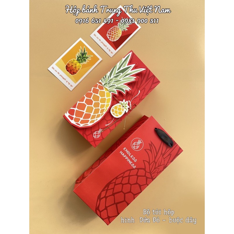 Hộp Dứa Đỏ  Đựng Bánh Kẹo