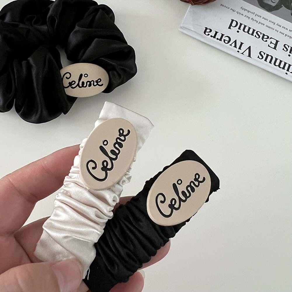 Dây Buộc Tóc Vải Lụa Satin Màu Trắng Dễ Thương Cho Bạn Gái