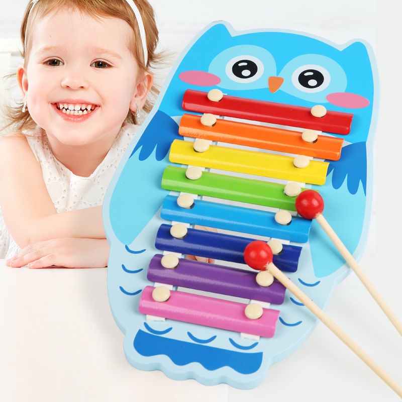 ♧❖◑Đồ chơi trẻ em bằng gỗ bát tràng gõ đàn piano lợi ích trí tuệ đồ chơi nhạc cụ cho bé trai và gái 1-3 tuổi quà tặng