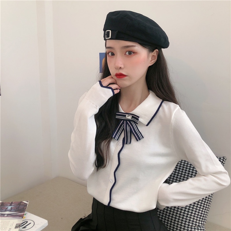 IELGY   Áo sweater Tay Dài Thiết Kế Đơn Giản Thời Trang Cho Nữ