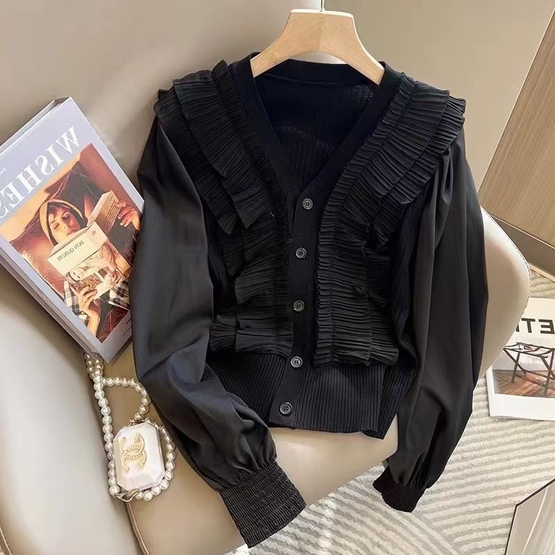 Áo Cardigan Dệt Kim Chiffon Mềm Mại Cổ Chữ V Phong Cách Thời Trang Mới 2022 2022