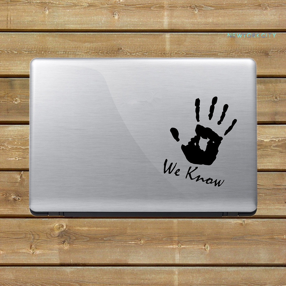 Miếng Dán Phản Quang Họa Tiết We Know Hand Palm Trang Trí Xe Hơi Laptop Phong Cách Giáng Sinh