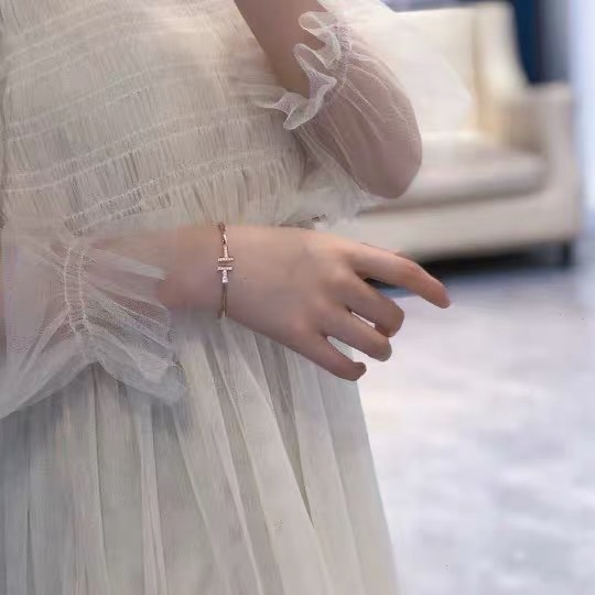 Vòng Đeo Tay Bằng Thép Titan Đính Đá Kim Cương Giả Phong Cách Hàn Quốc Thời Trang Cho Nữ