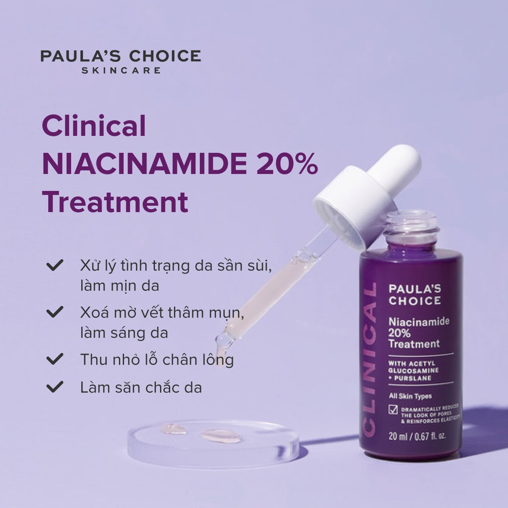 [PAULA'S CHOICE] Tinh Chất Làm Sáng Da,Thu Nhỏ Lỗ Chân Lông Và Ngăn Ngừa Mụn Clinical Niacinamide 20%  20ml (Mã 8030)