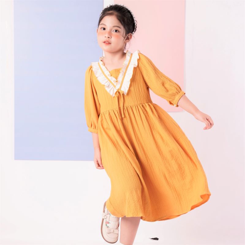 Váy đầm cho bé gái cao cấp mùa thu đông Econice V023. Size trẻ em 5, 6, 7, 8, 9, 10 tuổi - Hàng mới về